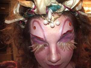 Christina Wells in full eyelash get-up 