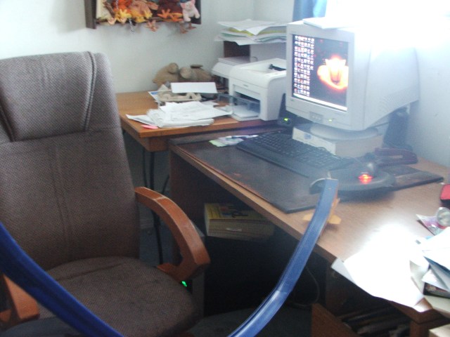 Computer monitor in the line of fire