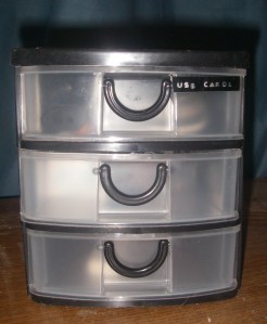 Note the handy label on the top drawer.